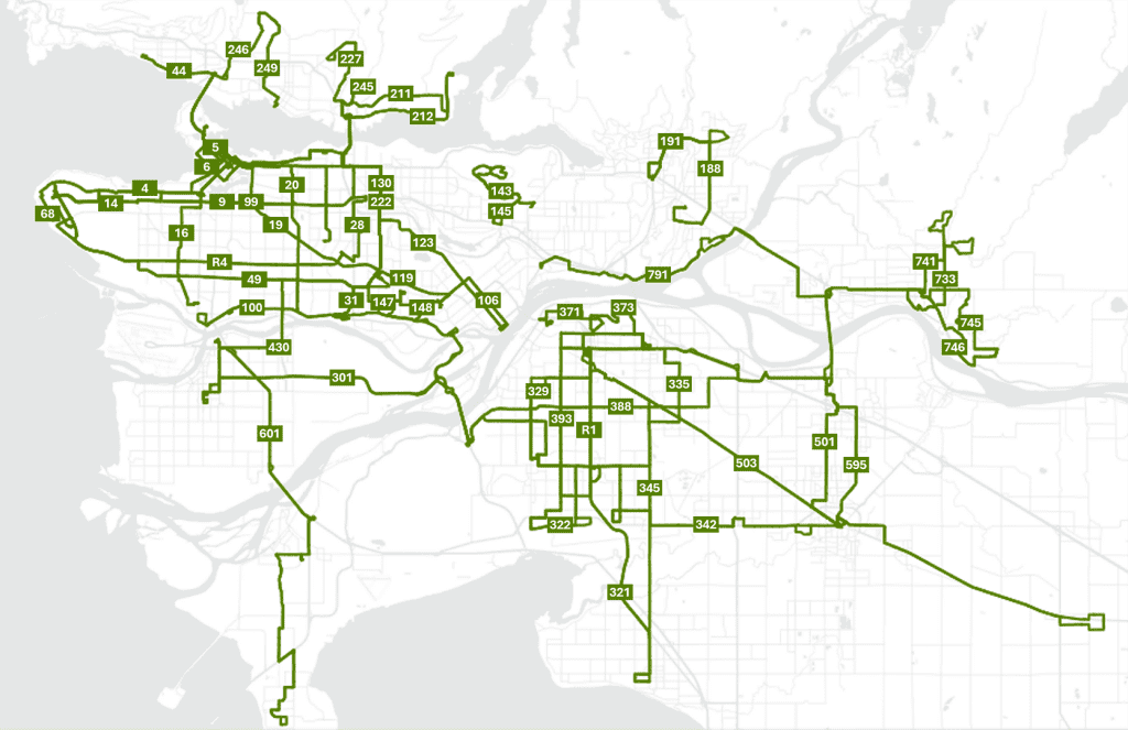A graphic showing which routes in the metro vancouver region are receiving more services come september 1st.
They are the 4,5,6,9,14,16,19.20,28,31,44,49,68,100,119,130,147,148,106,123,222,246,249,227,245,211,212,143,145,430,301,601,R4,371,373,388,345,342,321,503,595,335,322,733,741,745,746