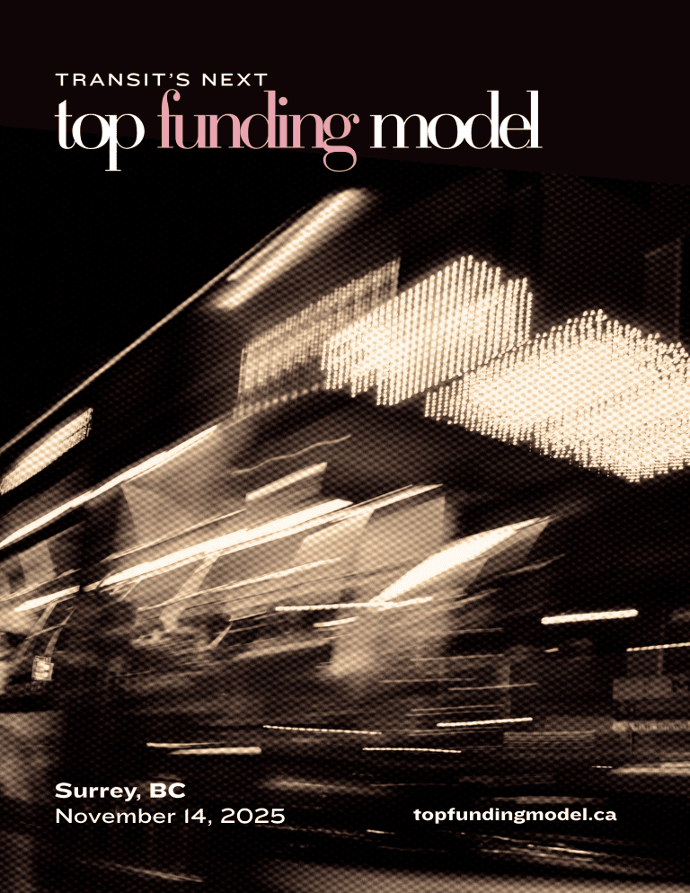 On November 14, Movement will host “Transit’s Next Top Funding Model” in a beautiful new 400-seat theatre at SFU Surrey, across the street from Surrey Central, the home of the top six most overcrowded routes in the region. Cash prizes will be offered to the contestants, and the judges will represent prominent sectors in Metro Vancouver Society.