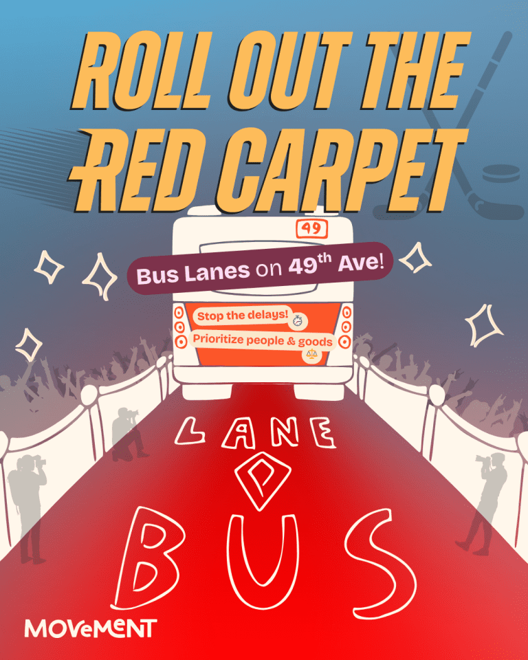 Roll Out The Red Carpet: Bus Lanes on 49th Ave!