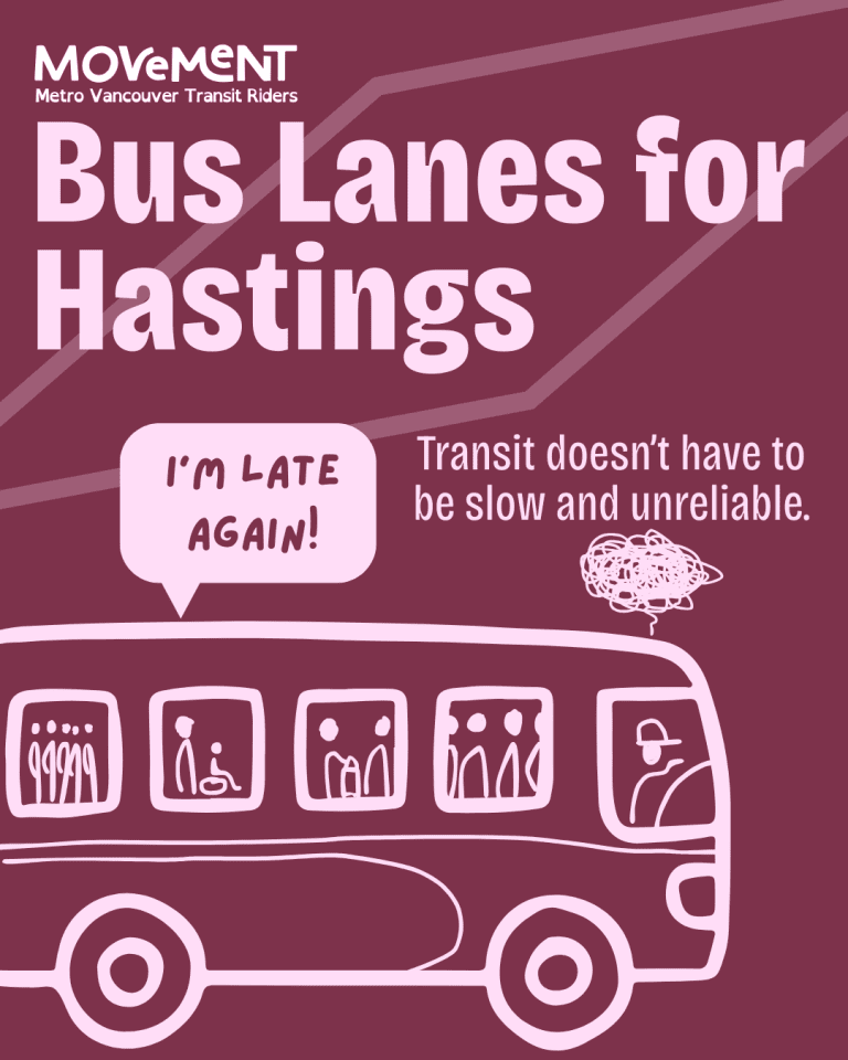 Transit doesn't have to be slow and unreliable. Bus lanes for Hastings Street in Vancouver.