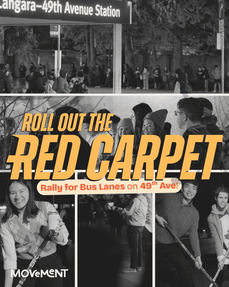 Heated Rivalry-lookalike contest draws a crowd for better transit on 49th Ave in South Vancouver