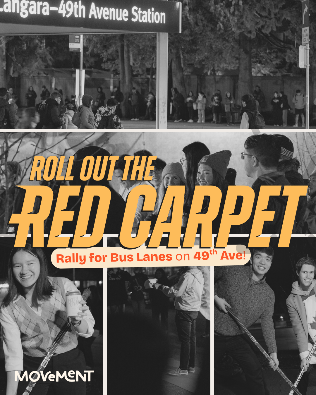 Heated Rivalry-lookalike contest draws a crowd for better transit on 49th Ave in South Vancouver