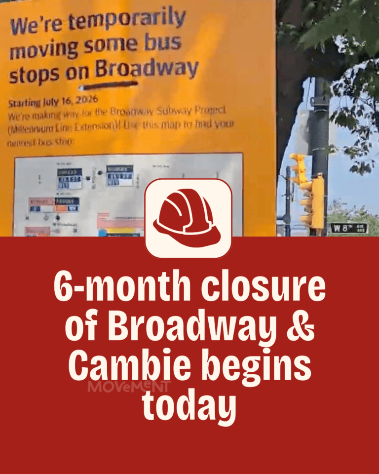 Statement: 6-Month Closure of Broadway & Cambie Begins